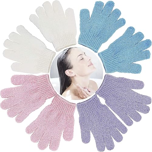8 PCS ROTOPATA Deep Exfoliating Gloves Mitt with Hanging Loop for Shower, Spa, Body Scrubs, Dead Skin Cell Remover Bathing Accessories Beauty & Personal Care ROTOPATA
