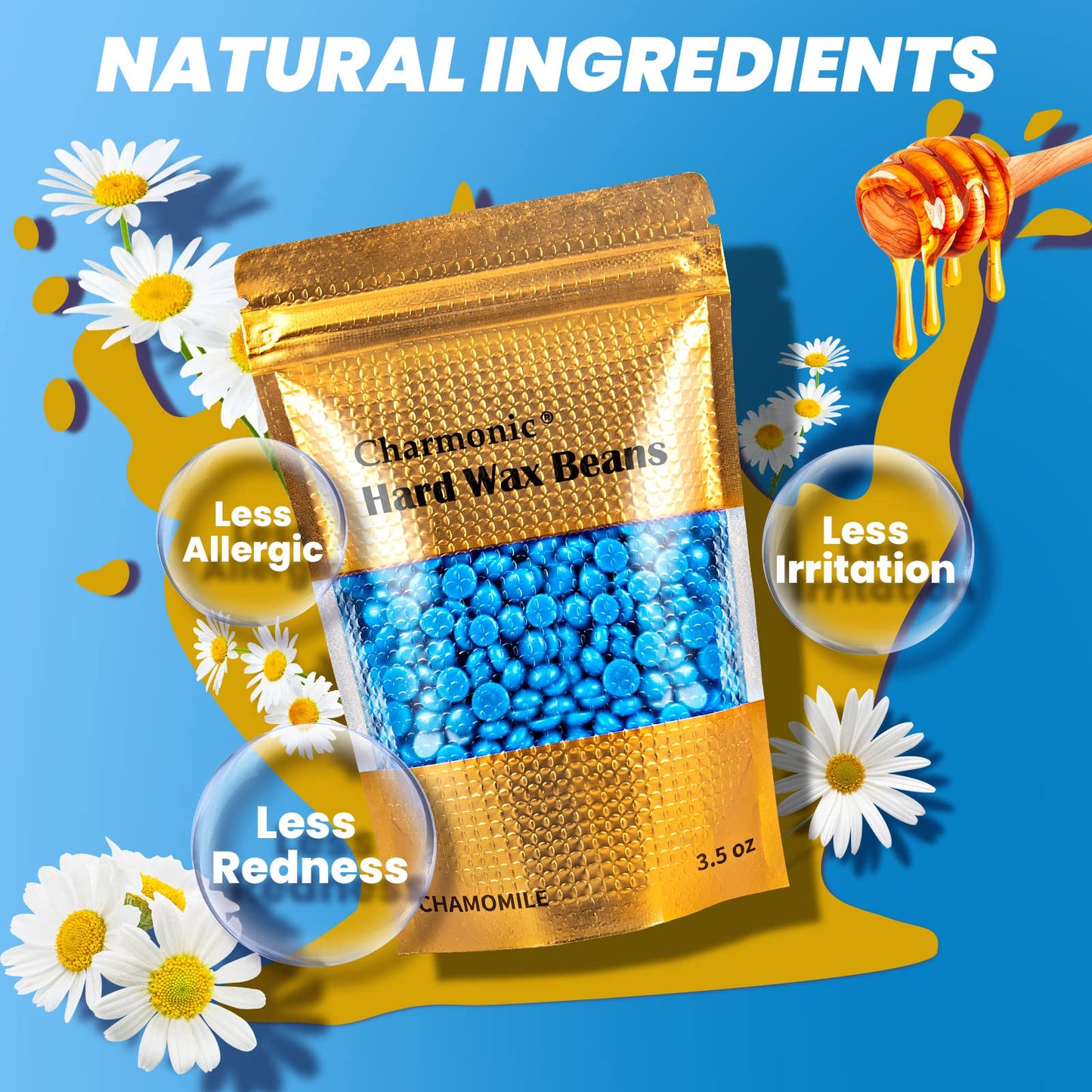 Charmonic Hard Wax Beads, 10lb, Bulk Hair Waxing Beads for Face, Eyebrow, Brazilian, Legs, Body and Bikini Hair Removal, Wax Beans, at Home Waxing Kit Beauty and Personal Care Charmonic