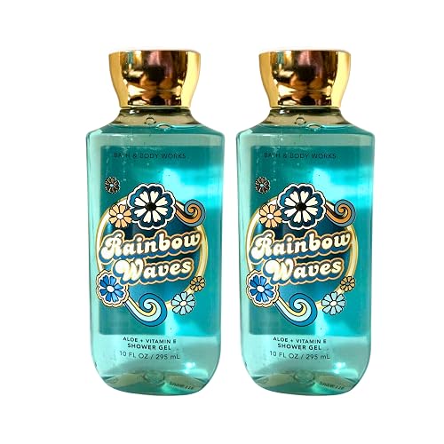 Bath & Body Works Shower Gel, Gift Set of 2, 10oz Each (Rainbow Waves) Beauty & Personal Care Bath & Body Works