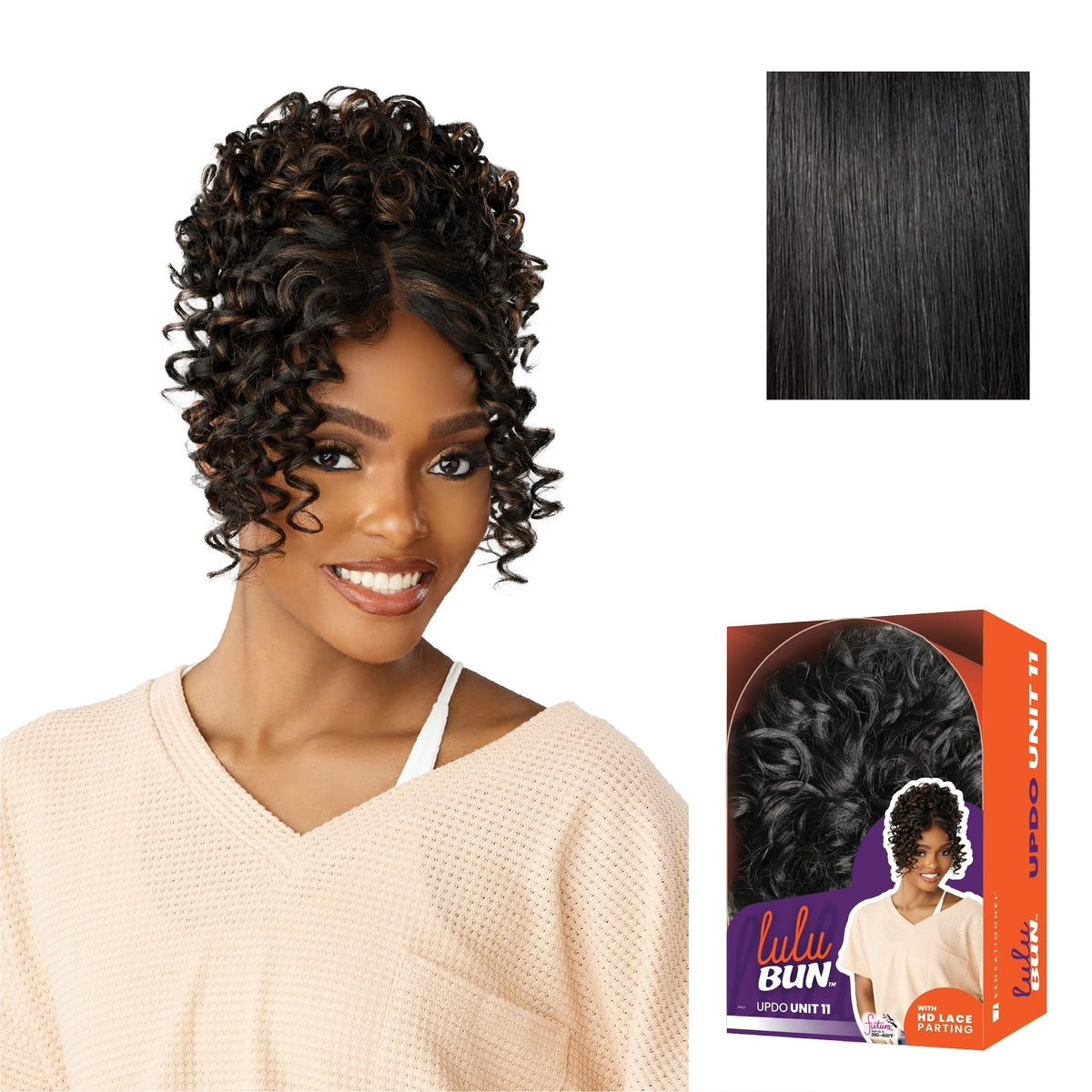 Sensationnel Lulu Bun Updo Hairextensions-Unit 11,1 JETBLACK