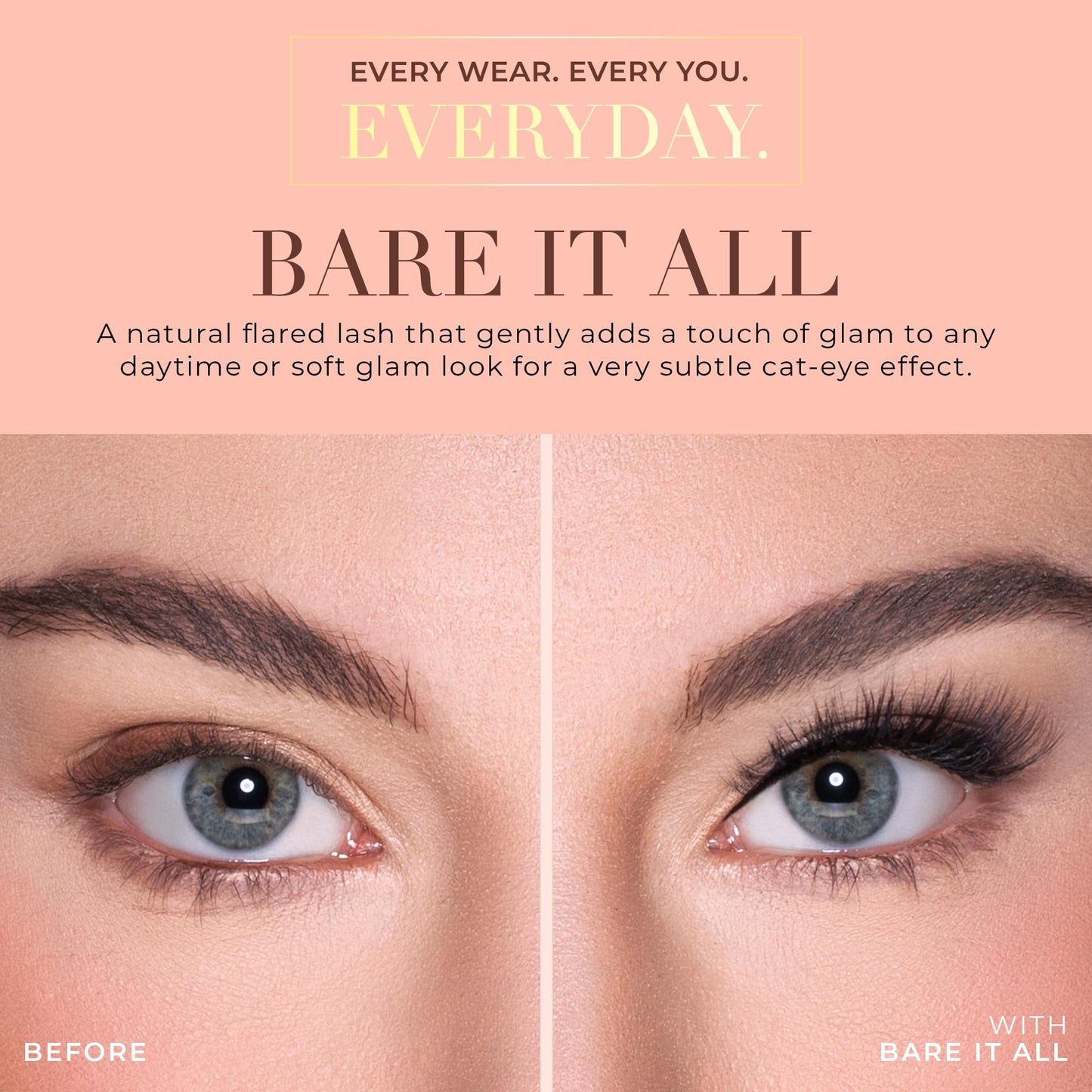 Lilly Lashes Everyday Bare it All Natural Lashes, Faux Mink Natural Eyelashes, False Eyelashes Everyday Use, Cat Eye Lashes, Individual Lashes Beauty & Personal Care Lilly Lashes