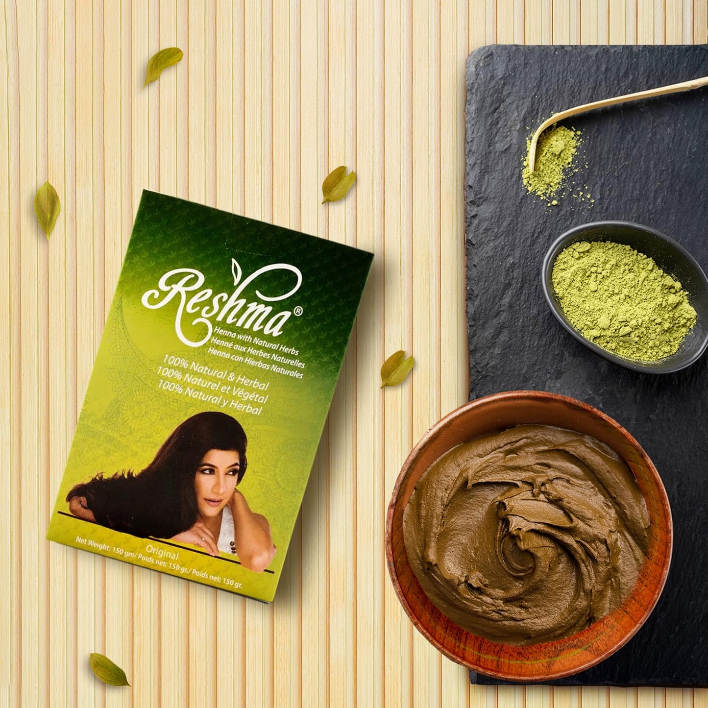 Reshma Beauty 100% Pure Henna Powder (Lawsonia Inermis) - Single-Ingredient Natural Hair Color for Gray Blending, Shine & Strength - Ayurvedic Henna Beauty & Personal Care Reshma Beauty