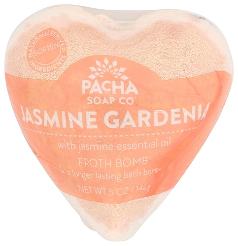 Pacha Soap Jasmine Gardenia Heart Froth Bomb, 5 Oz Beauty & Personal Care Pacha Soap Co