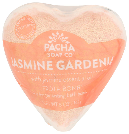 Pacha Soap Jasmine Gardenia Heart Froth Bomb, 5 Oz Beauty & Personal Care Pacha Soap Co