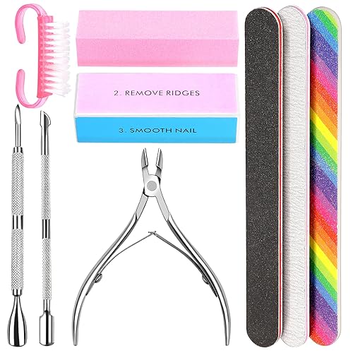 3pcs Double Sided Rectangular Nail File and Buffer, Buffer Block Sponge Polished, Nail Brush, Come with Cuticle Nipper and Pusher, Perfect Manicure Beauty & Personal Care HNYYZL