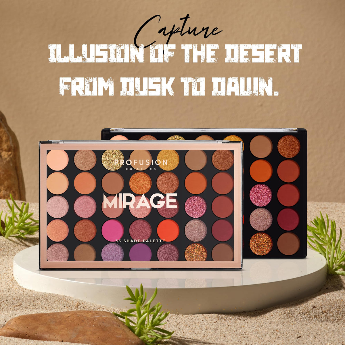 Profusion Cosmetics Mirage 35 Shade Eyeshadow Palette - Ultra-Pigmented Powder in Bright, Vibrant Colors for Stunning Eye Looks, Skin-Friendly, Vegan… Beauty & Personal Care Profusion Cosmetics