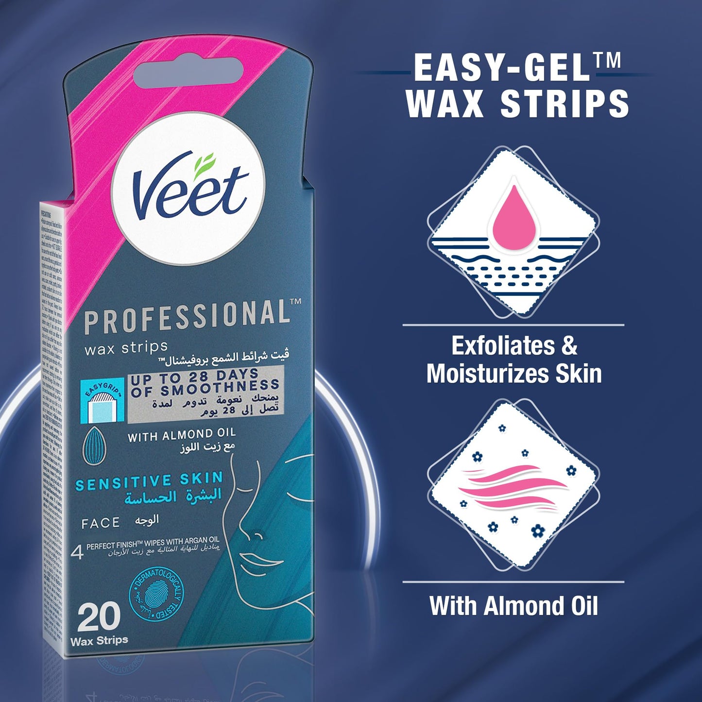 Veet Face Cold Wax Strips for Normal Skin, Pack of 20 Beauty and Personal Care Veet