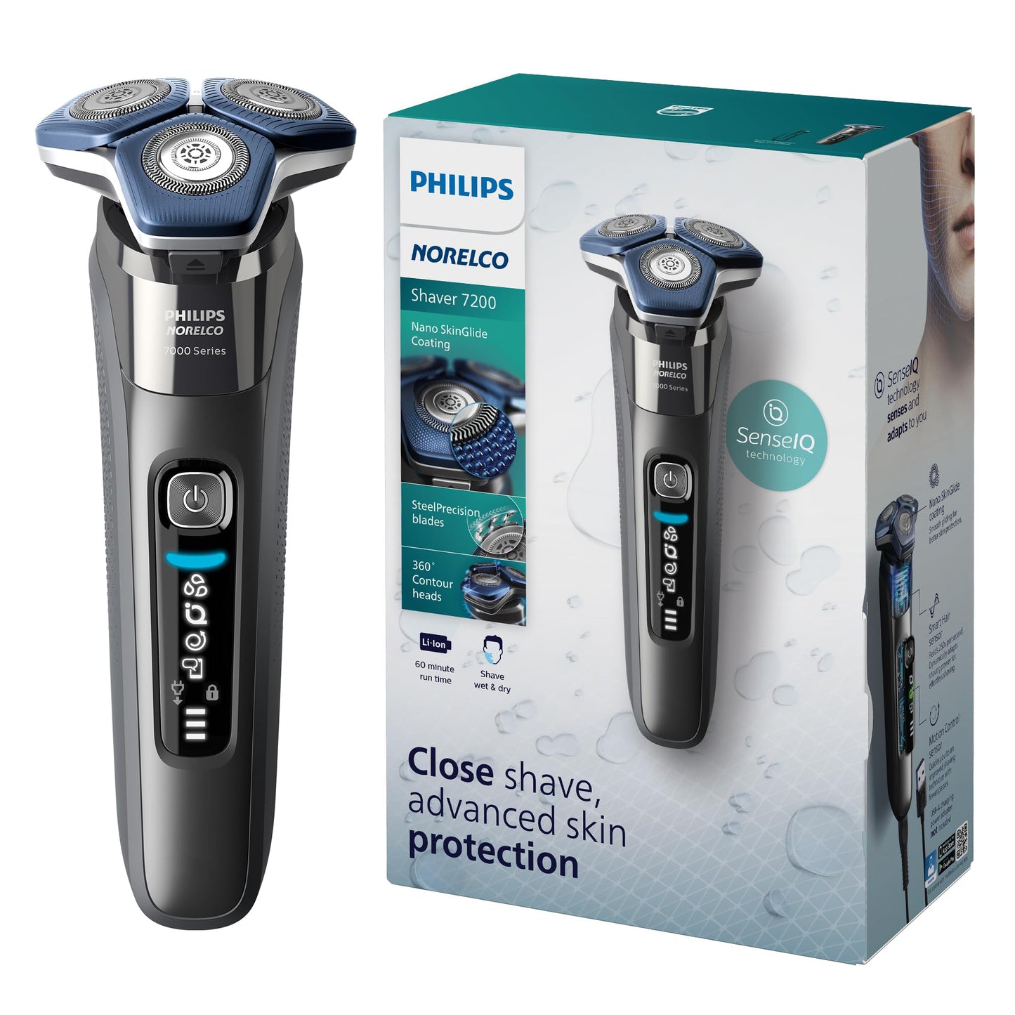 Philips Norelco Shaver 7200, Rechargeable Wet & Dry Electric Shaver with SenseIQ Technology and Pop-up Trimmer, S7887/82 Beauty & Personal Care Norelco
