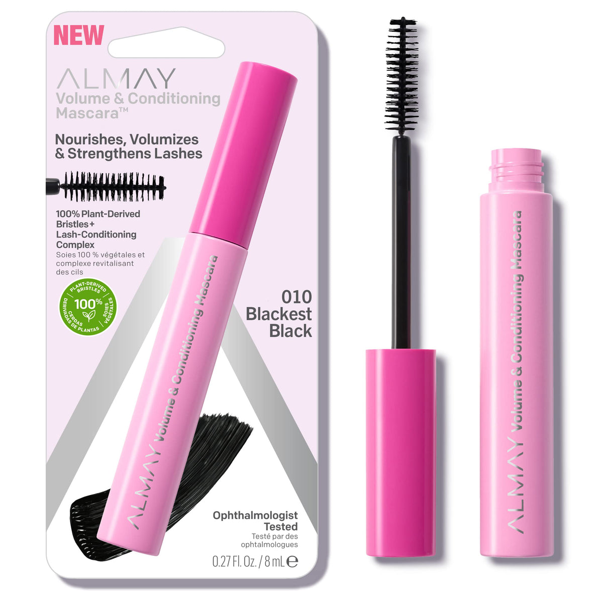 Almay Volume & Conditioning Mascara, Hydrating All Day Wear, 10 Blackest Black, 0.27 fl oz. Beauty & Personal Care Almay