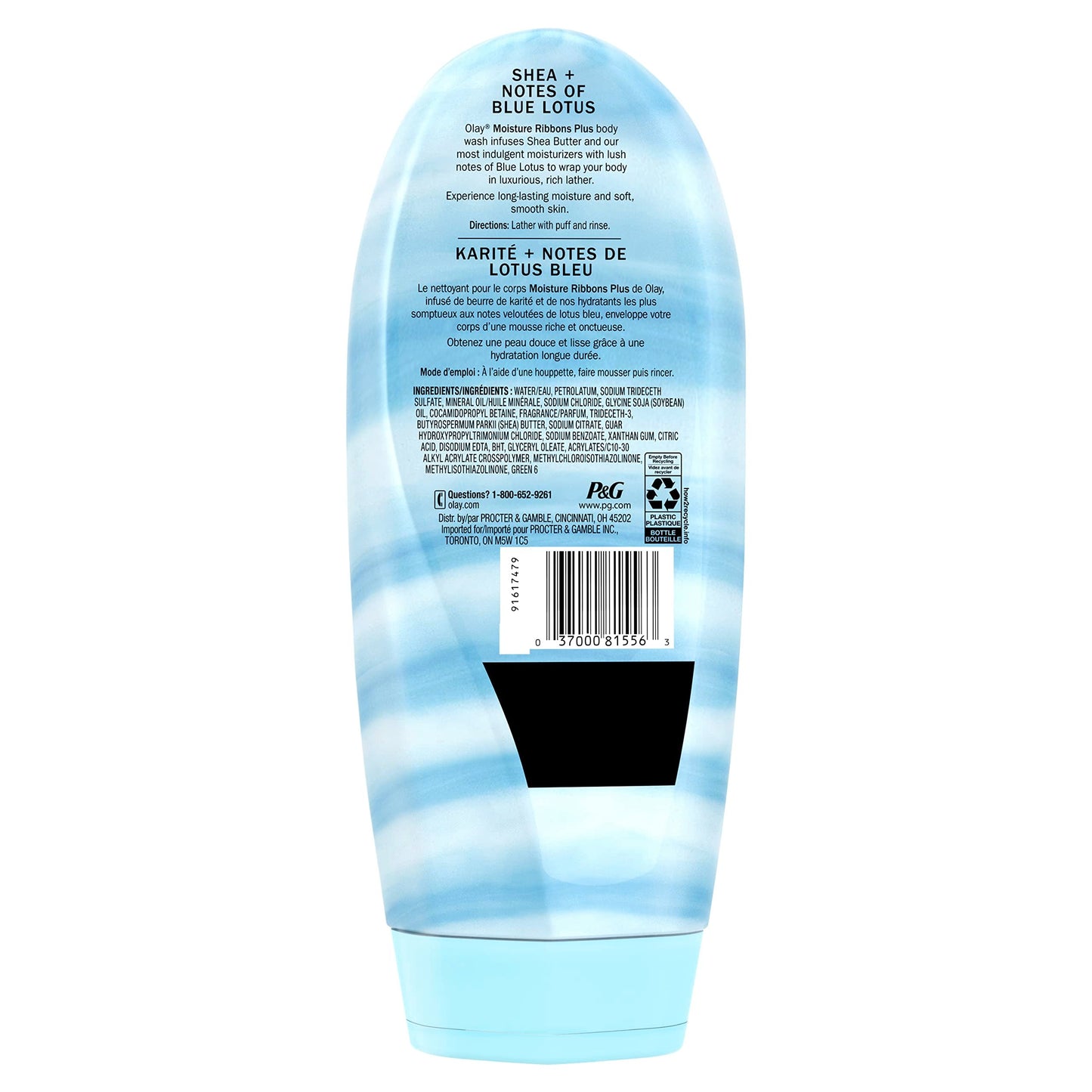 Olay Moisture Ribbons Plus Shea + Notes of Blue Lotus Body Wash, 18 oz Beauty & Personal Care Olay