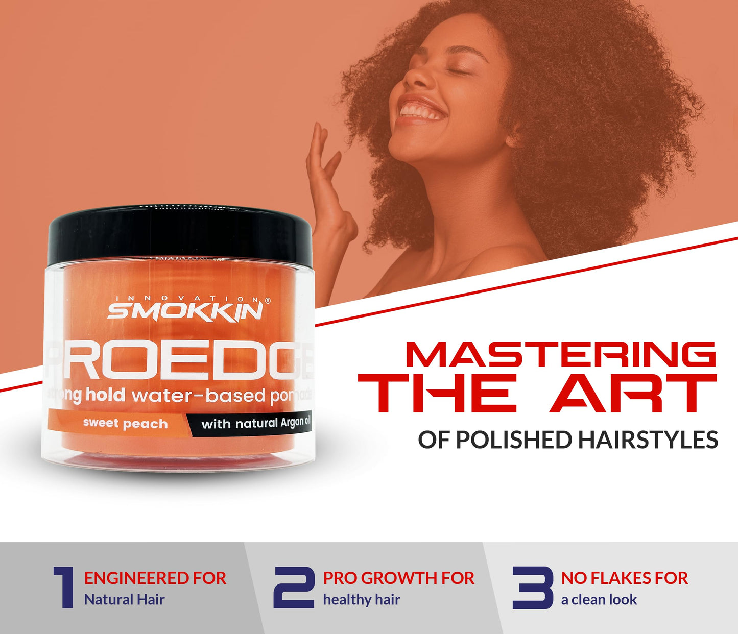 Smokkin Pro Edge Hair Styling Gel - Alcohol-Free, Water-Based Pomade with Strong Hold & Argan Oil - No Flakes, Edge Control, Twist & Braid Gel for Men Beauty & Personal Care INNOVATION SMOKKIN