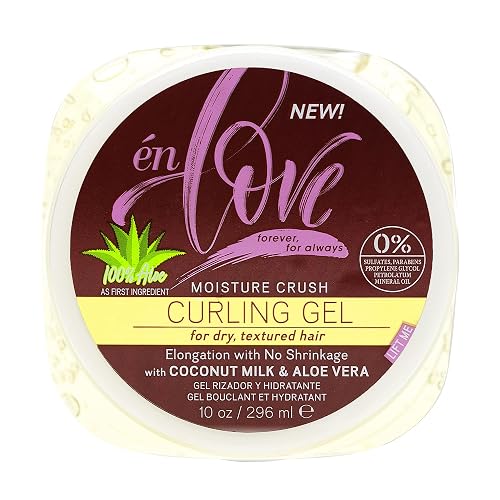 én Love Moisture Crush Curling Gel with Natural Coconut Milk & Pure Aloe Vera for Curly or Wavy Hair | Non-Flaking & Alcohol-Free | Defines Curls Beauty & Personal Care én Love