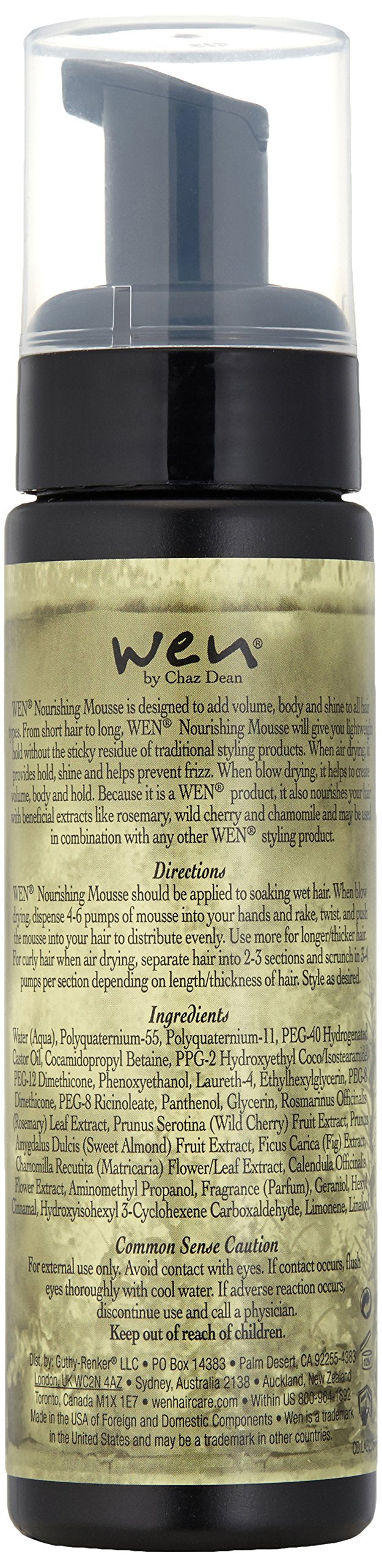 WEN by Chaz Dean Sweet Almond Mint Nourishing Mousse, 7.5 Fl Oz Beauty & Personal Care WEN by Chaz Dean