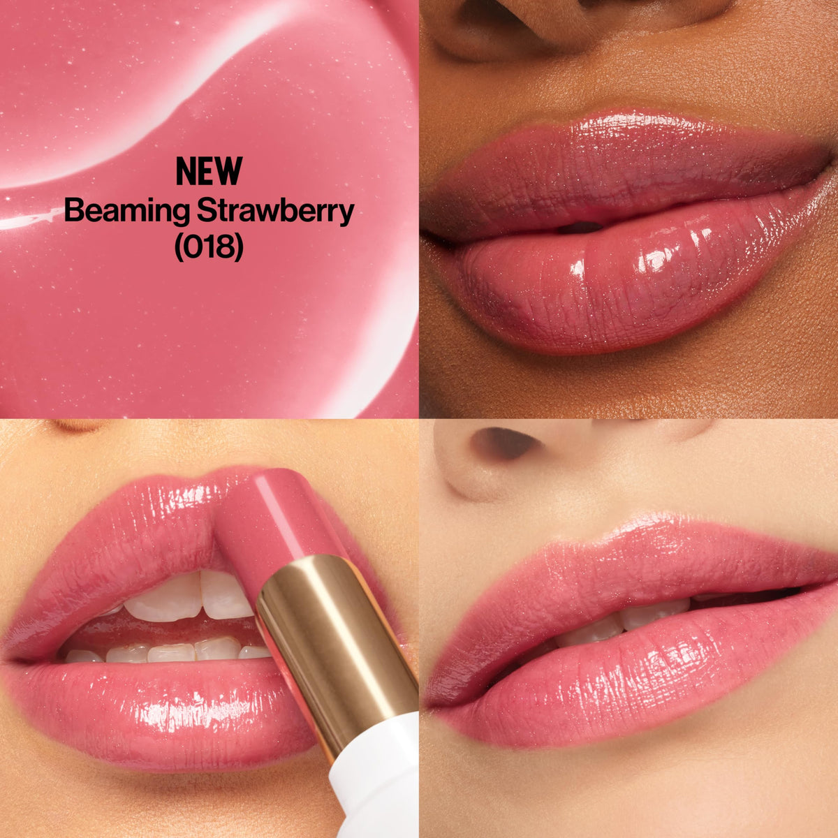 REVLON Super Lustrous Glass Shine Balm, Hydrating Tinted Lip Balm with Hyaluronic Acid, Aloe & Rose Quartz, Medium Pink Lipstick, NEW Shade, 018 Beauty & Personal Care REVLON