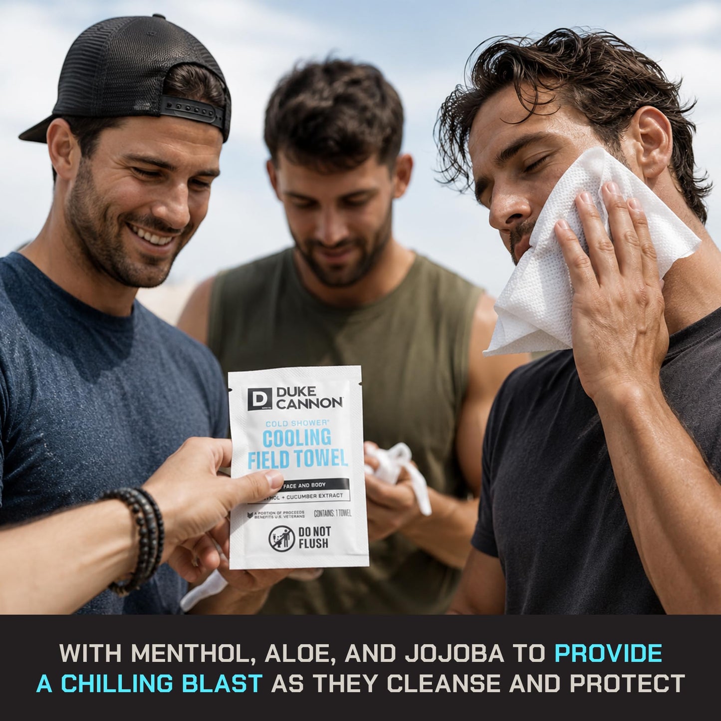Duke Cannon Cold Shower Cooling Field Towels - 15 Individually Wrapped Towels - Men's Face and Body Wipes - Made with Menthol & Aloe - Instant Refresh Beauty & Personal Care Duke Cannon Supply Co.