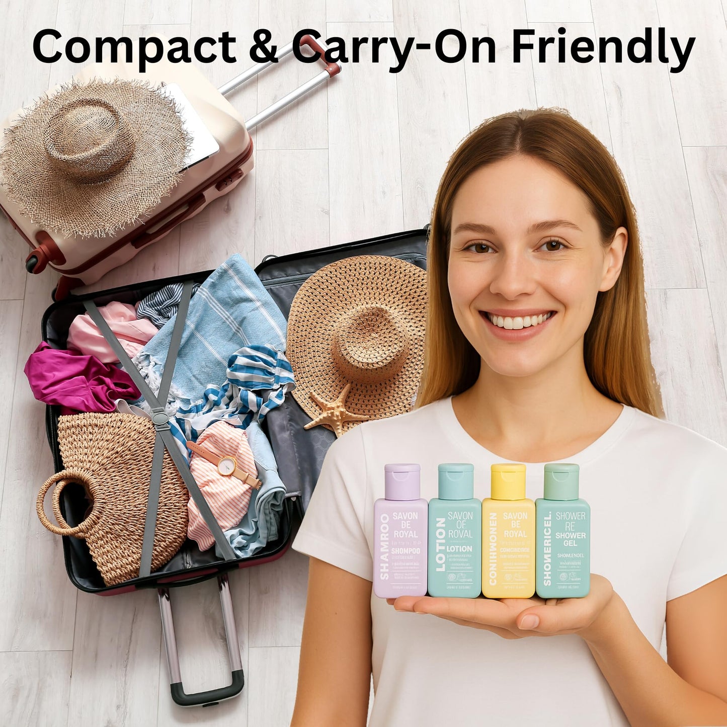 Hotel Toiletries Bulk Set Travel Pack 4 Piece Kit with Essentials Featuring: Shampoo, Conditioner, Shower Gel, Lotion Beauty and Personal Care Infinix