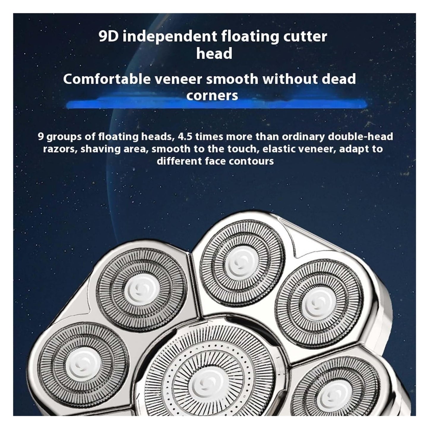 Bawldy Shaver Pro, 9D Floating Head Shaver for Bald Men, 6-in-1 Detachable Head Shavers, IPX7 Waterproof Wet Dry Shaving, Intelligent LED Display Beauty and Personal Care MDNHHBPZ