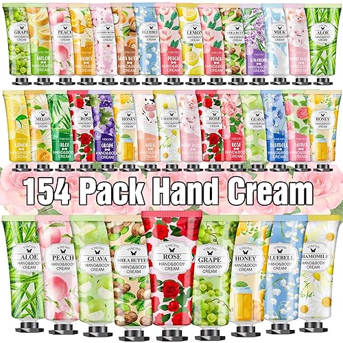 VISCOO 154 Pack Hand Cream Gifts Set for Women, Stocking Stuffers for Women Teengirls, Christmas Gifts, Bulk Gifts,Small Gifts,Mini Moisturizing Hand Beauty & Personal Care VISCOO