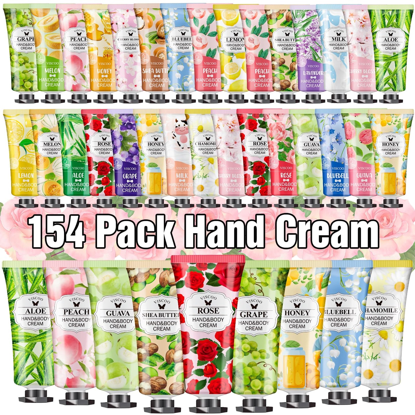 VISCOO 154 Pack Hand Cream Gifts Set for Women, Stocking Stuffers for Women Teengirls, Christmas Gifts, Bulk Gifts,Small Gifts,Mini Moisturizing Hand Beauty & Personal Care VISCOO