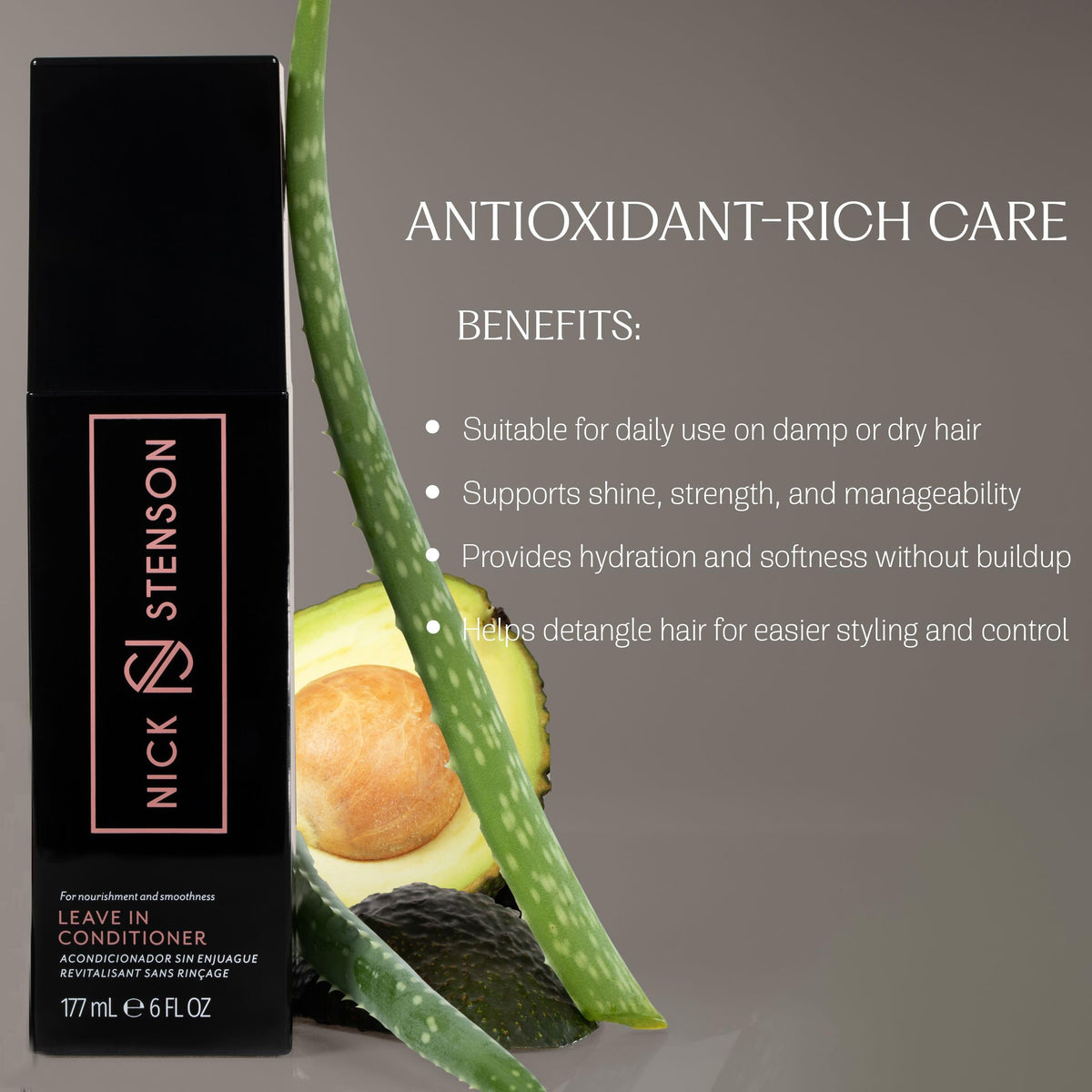Nick Stenson Leave-In Conditioner, Hydrating Leave-In for Color-Treated & Highlighted Hair - Adds Shine, Smoothness & Provides Strength &