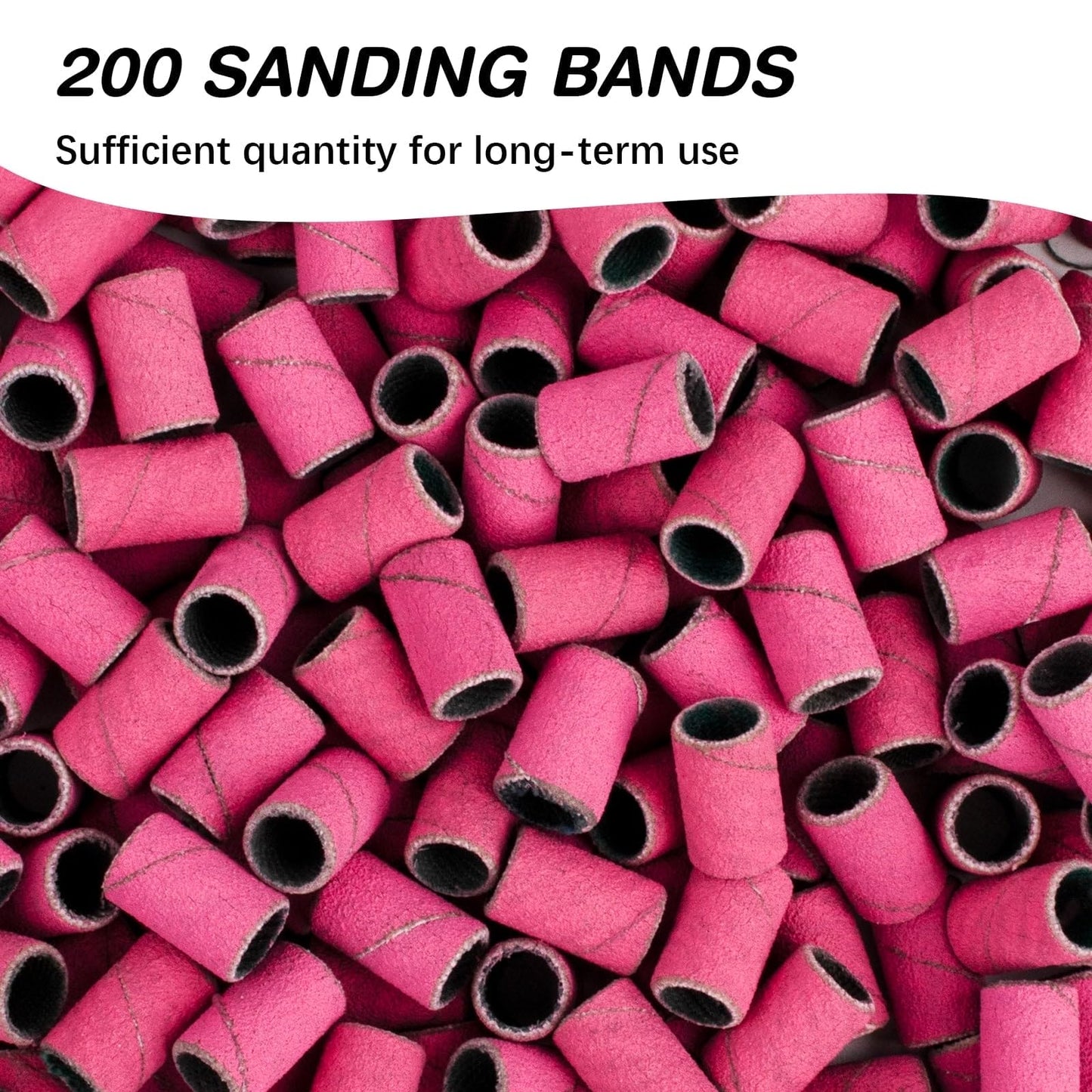 Rolybag Sanding Bands for Nail Drill 240 Grit Extreme Fine Nail Sanding Bands 200Pcs Pink Professional Sanding Bands and 2Pcs Nail Drill Bits Beauty & Personal Care Rolybag