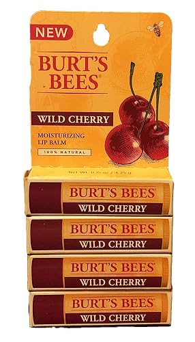 Burt's Bees Wild Cherry Moisturizing Lip Balm 0.15 oz 4 Pack Beauty & Personal Care Burt's Bees