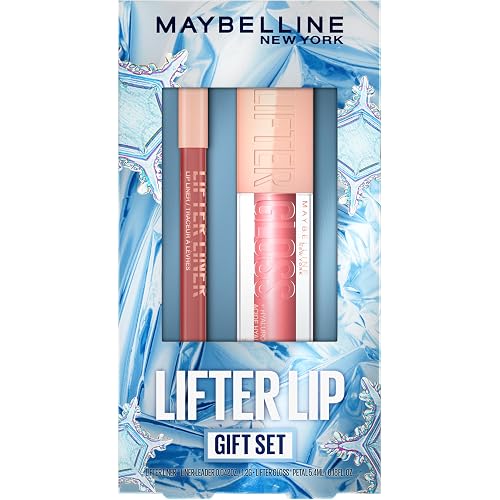 MAYBELLINE Lifter Gloss and Lifter Liner Makeup Gift Set, Lip Gloss and Lip Liner in Shades Petal and Line Leader Beauty & Personal Care MAYBELLINE