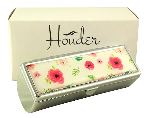 Houder Designer Lipstick Case with Mirror for Purse - Decorative Lipstick Holder with Gift Box - Velvet Lined - Protect Your Lipsticks in Style (Red Beauty & Personal Care Houder