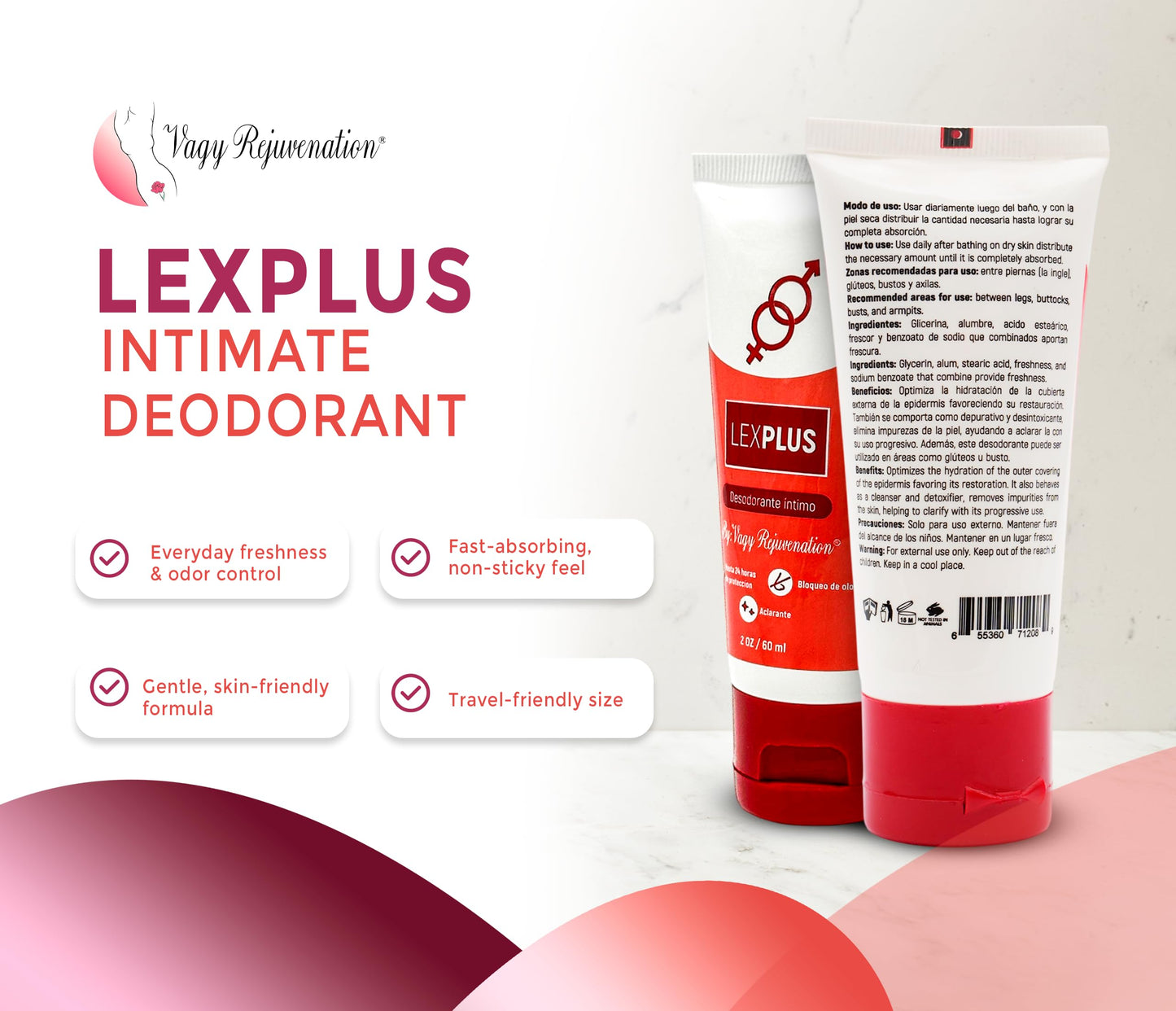 Vagy Rejuvenation LexPlus Body Deodorant for Women - Full Body Deodorant for Sensitive Skin - All Over Deodorant for Women - Hydrating and Freshening Beauty and Personal Care Vagy Rejuvenation