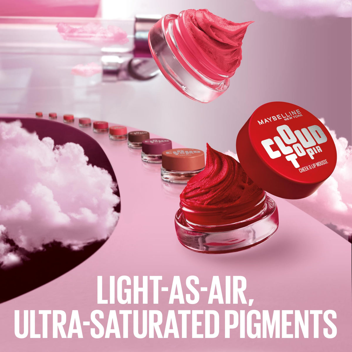 Maybelline Cloudtopia Blush for Cheeks and Lip Mousse, Ultra-Vivid, Pigmented Formula for Up to 14HR of Blush and Lip Makeup Color, Enchanted Mauve, 1