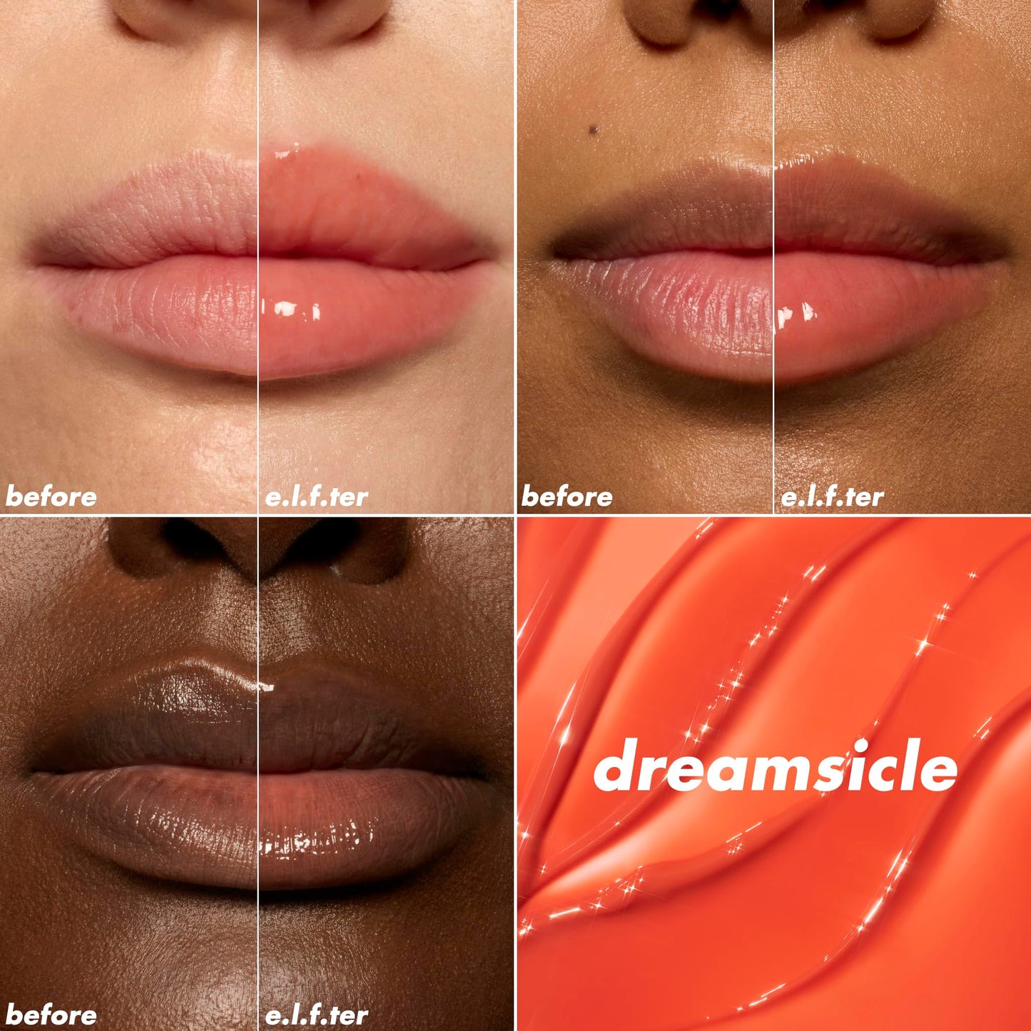 e.l.f. Glow Reviver Plumping Lip Oil, Tinted Lip Plumper For A High-Shine, Plump Finish, Infused With Jojoba Oil, Vegan , Dreamsicle Beauty & Personal Care e.l.f.