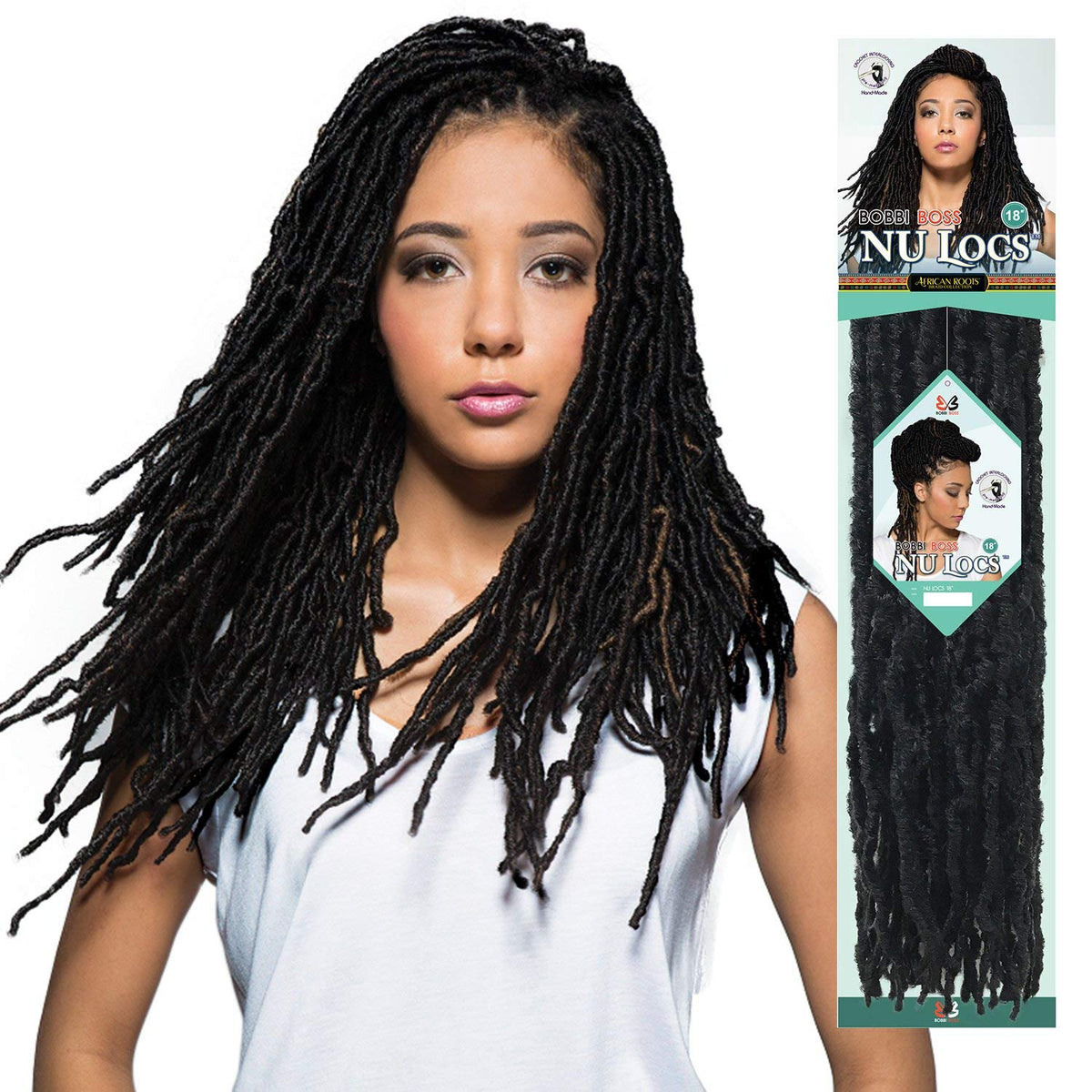 Bobbi Boss Synthetic Hair Crochet Braids African Roots Braid Collection Nu Locs 18" (4-PACK, 2)