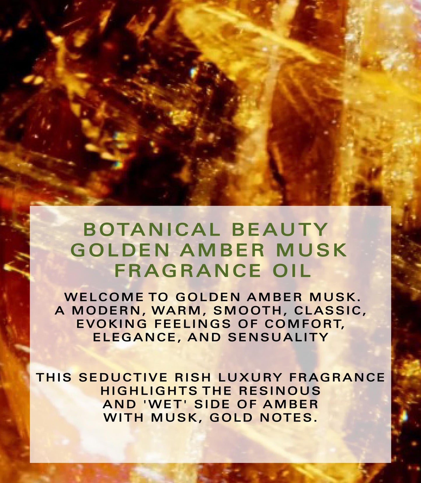Botanical Beauty GOLDEN AMBER MUSK FRAGRANCE OIL ROLL-ON 0.338 Fl Oz 10 ml Rollerball Perfume, Long Lasting an luxury scent, blend of Golden Amber Beauty & Personal Care Botanical Beauty