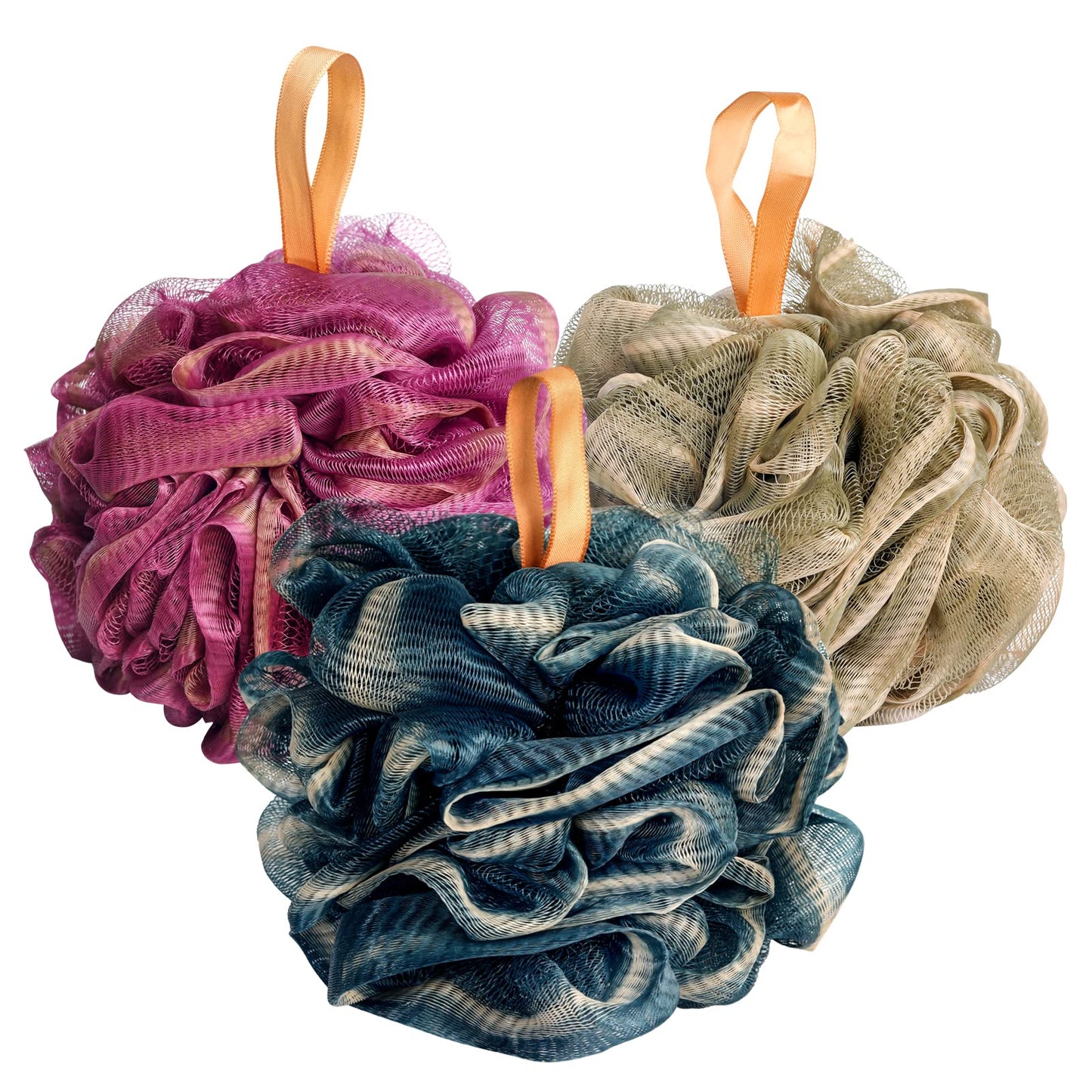 Fishent Bath Sponge Shower Loofahs 60g, 3 Pack Soft Net Body Scrubber, Durable Mesh Shower Pouf Bath Loofah Sponge Body Wash Puff for Women and Men Beauty & Personal Care Fishent
