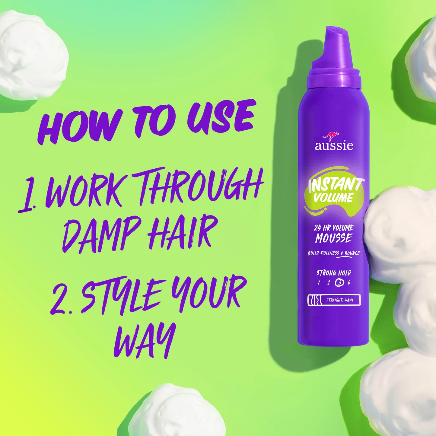 Aussie Instant Volume Mousse Triple Pack, 24-hour Volume Mousse, 6 oz Beauty & Personal Care Aussie