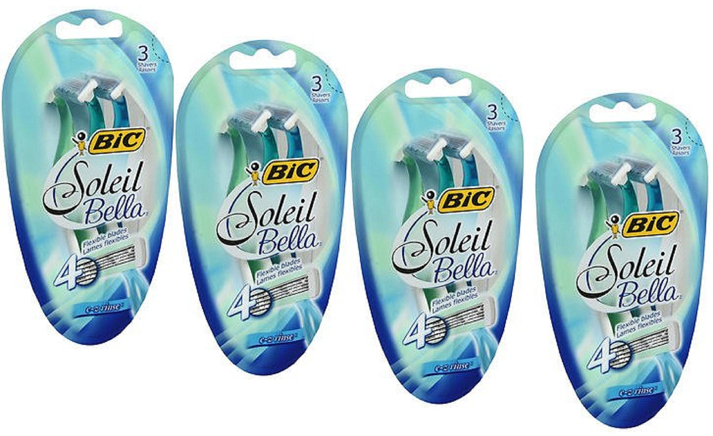Bic Soleil Bella Shavers E-Z Rinse - 3 ct, Pack of 4 Beauty and Personal Care BIC