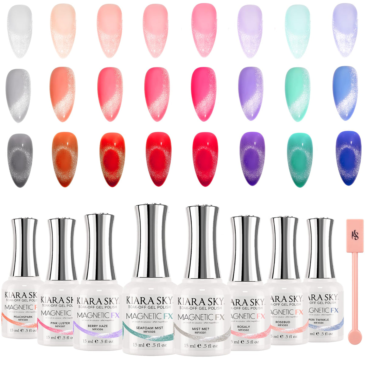 KIARA SKY Cat Eye Gel Nail Polish 15ml | Purple Lilac Magnetic FX Gel Polish Soak Off | UV LED Nail Lamp | Metallic Velvet Cat Eye Polish Nail Art