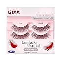 KISS Looks So Natural False Eyelashes Double Pack, Lightweight & Comfortable, Tapered End Technology, Reusable, Cruelty-Free, Contact Lens Friendly Beauty & Personal Care KISS