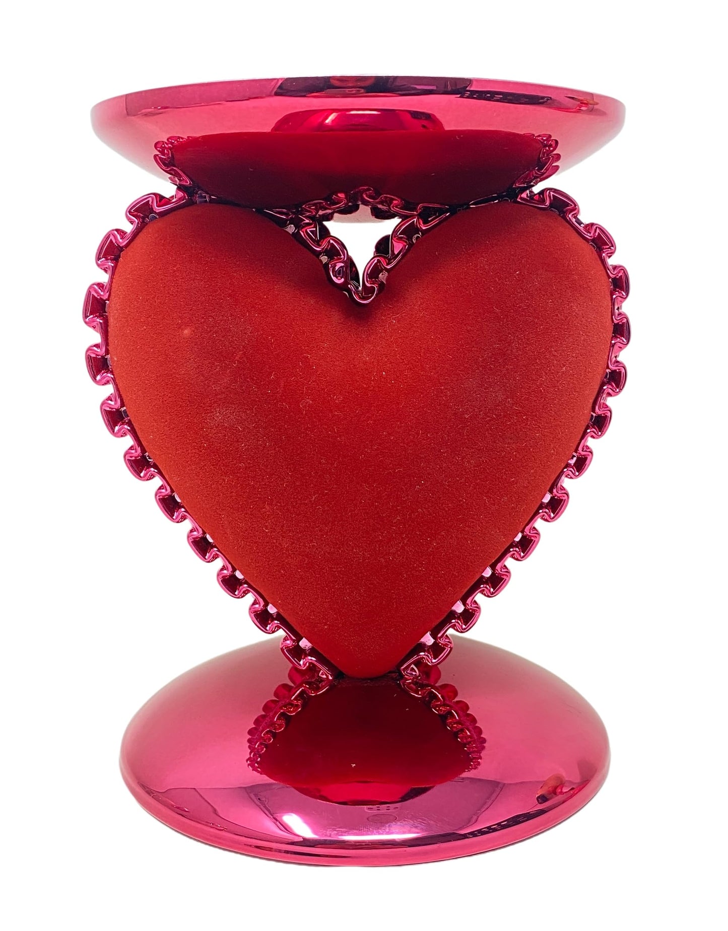 Bath & Body Works Ruffled Heart Cushion Pedestal 3-Wick Candle Holder with a Natural Oats Sample Soap Beauty & Personal Care Bath & Body Works