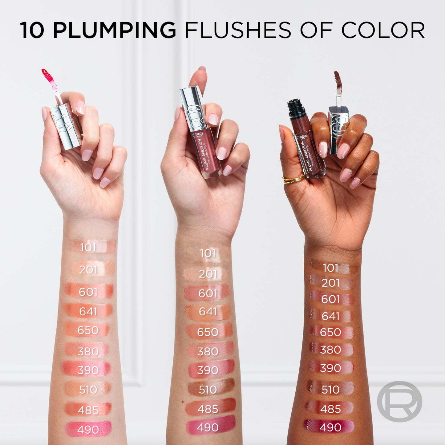 L'Oreal Paris Plump Ambition Hyaluron Lip Oil, 24 HR Lip Gloss with Hyaluronic Acid, Volumizing Formula with Glass-Like Shine, Cherry Cherie 390, 0.16 Beauty & Personal Care L'Oreal Paris