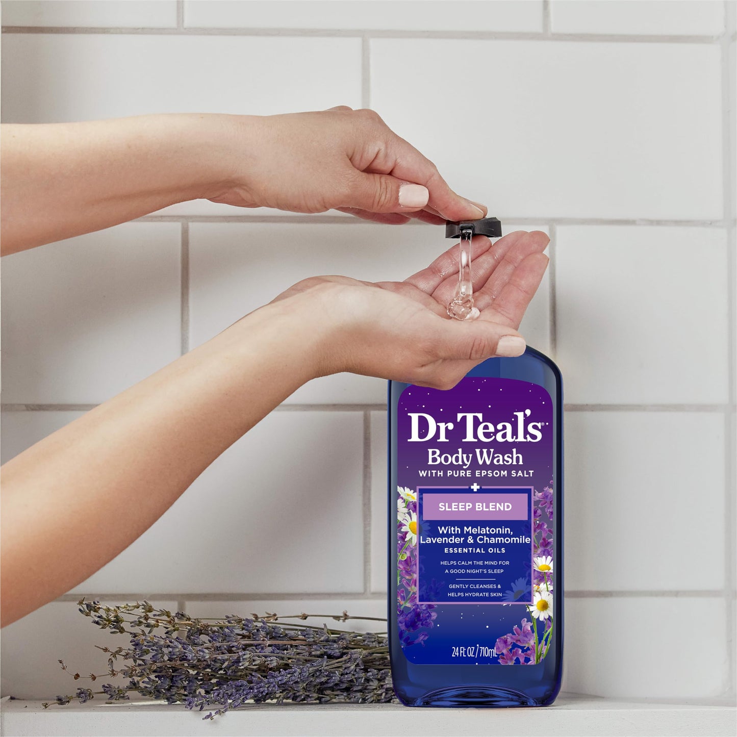 Dr Teal's Sleep Body Wash with Pure Epsom Salt, Melatonin, Lavender & Chamomile Essential Oil Blend, 24 fl oz (Pack of 2) Beauty & Personal Care Dr Teal's