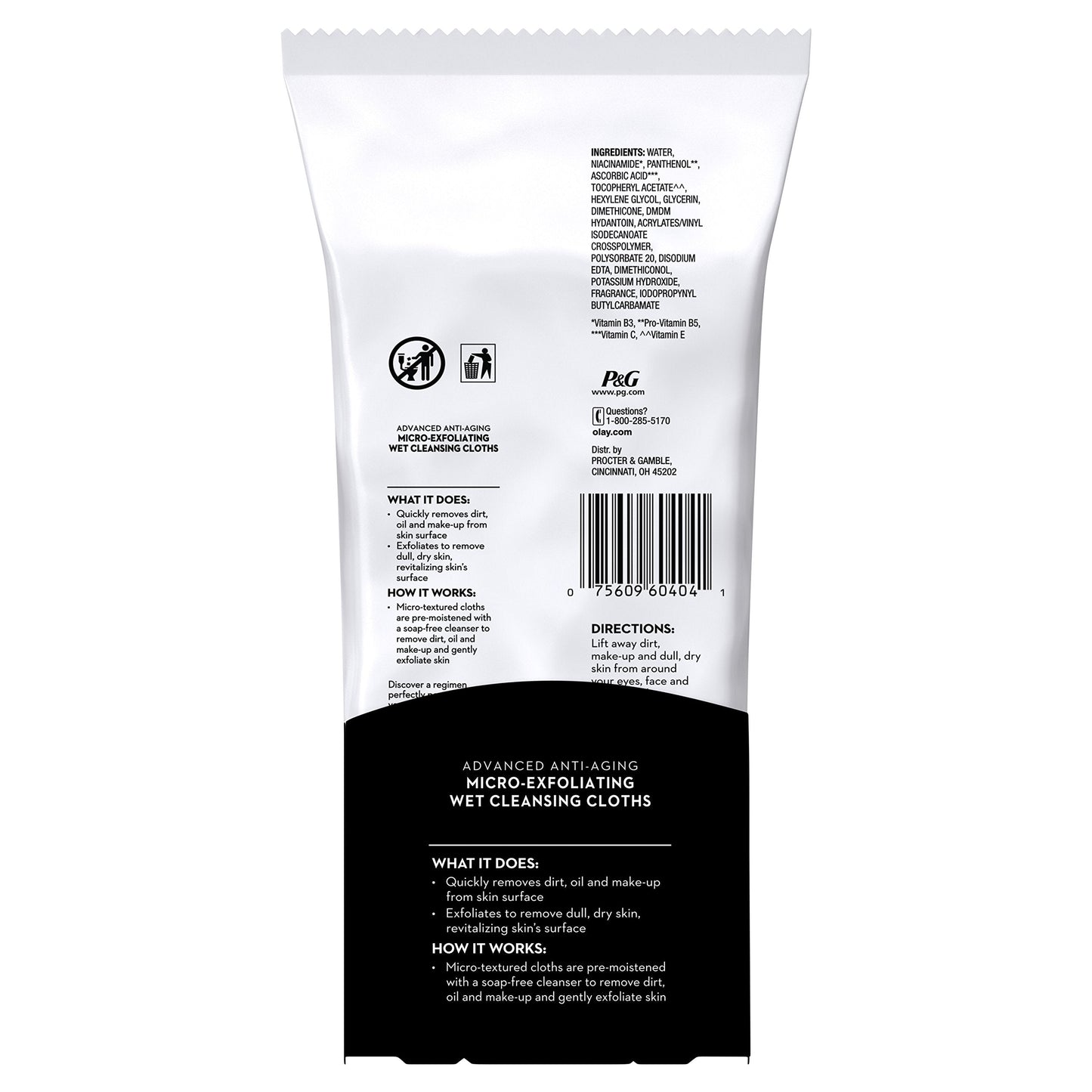 Olay Regenerist Micro-Exfoliating Wet Cleansing Cloths, 30 Count Beauty & Personal Care Olay