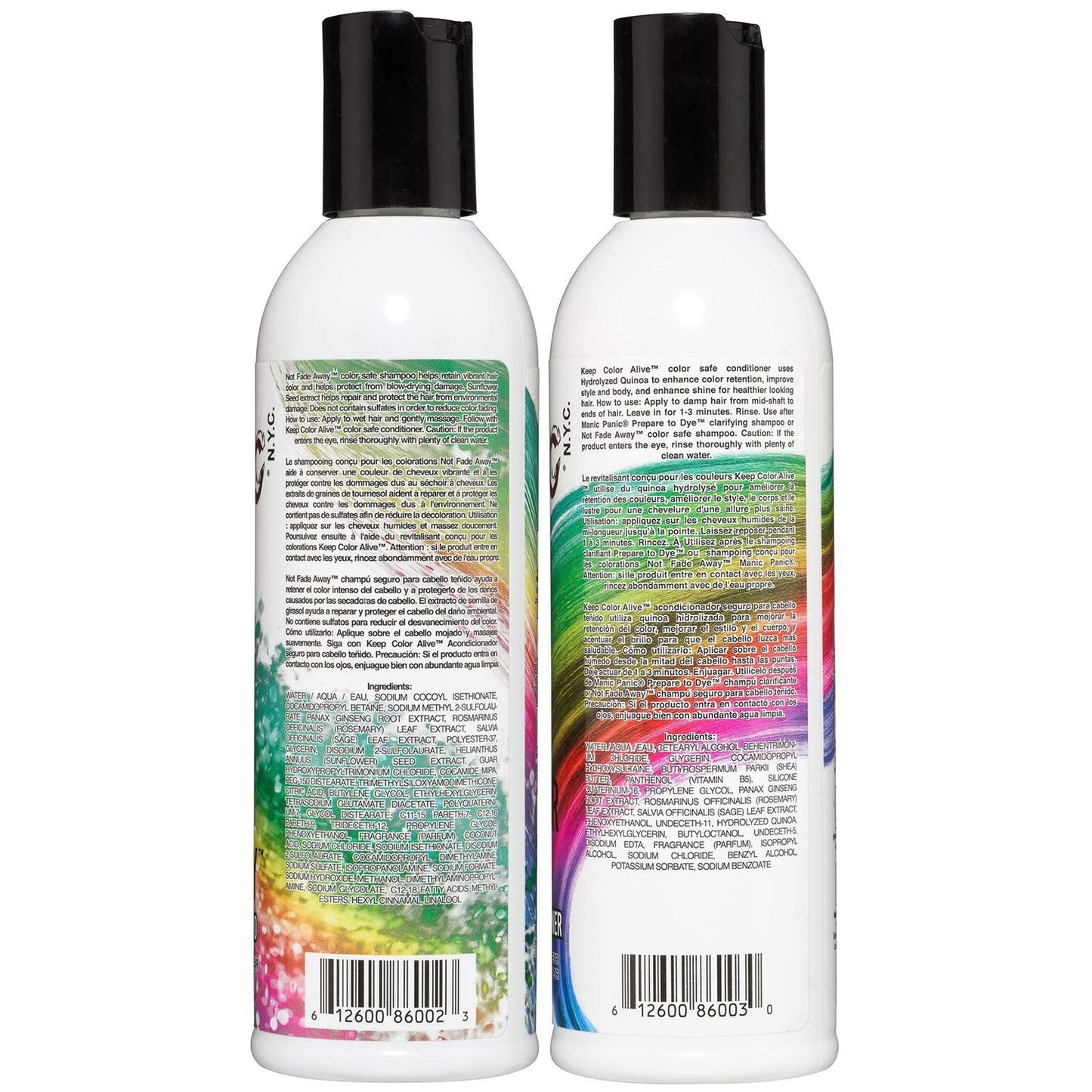 MANIC PANIC Shampoo & Conditioner Set for Color Treated Hair - Extend Color, Moisturize & Volumize - Repair Damaged Hair & Prevent Tangling - Sulfate Beauty & Personal Care MANIC PANIC
