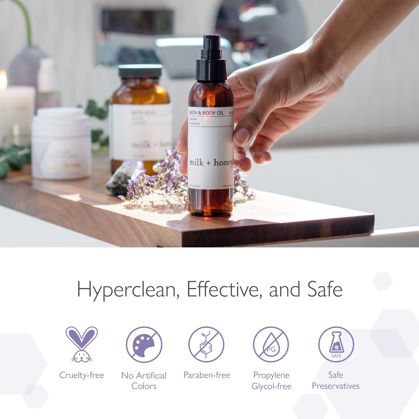Lavender & Eucalyptus Bath Oil, N 08 by milk + honey Beauty and Personal Care milk + honey