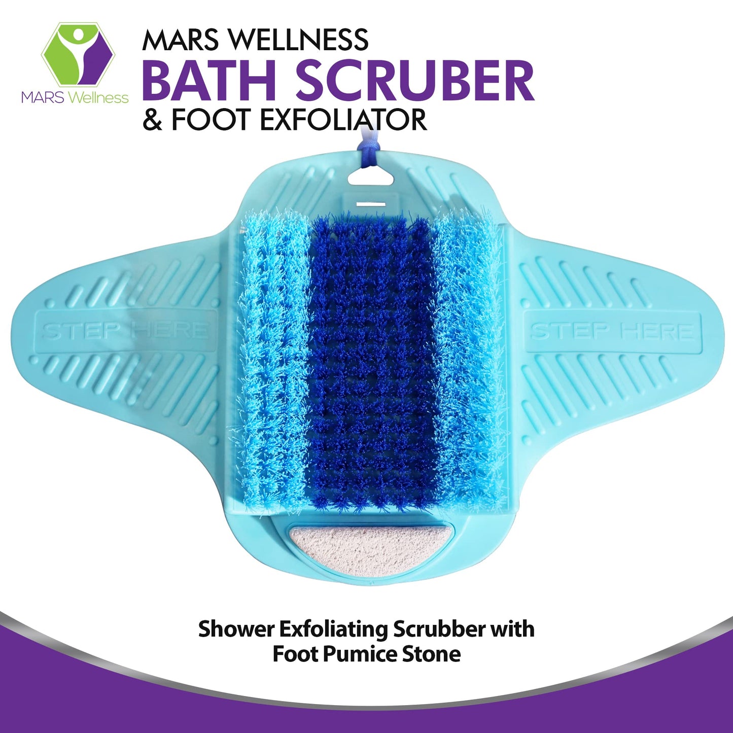 Mars Wellness Bath Scrubber and Foot Exfoliator - Feet Scrubber Dead Skin Remover - Shower Exfoliating with Foot Pumice Stone Beauty and Personal Care MARS WELLNESS