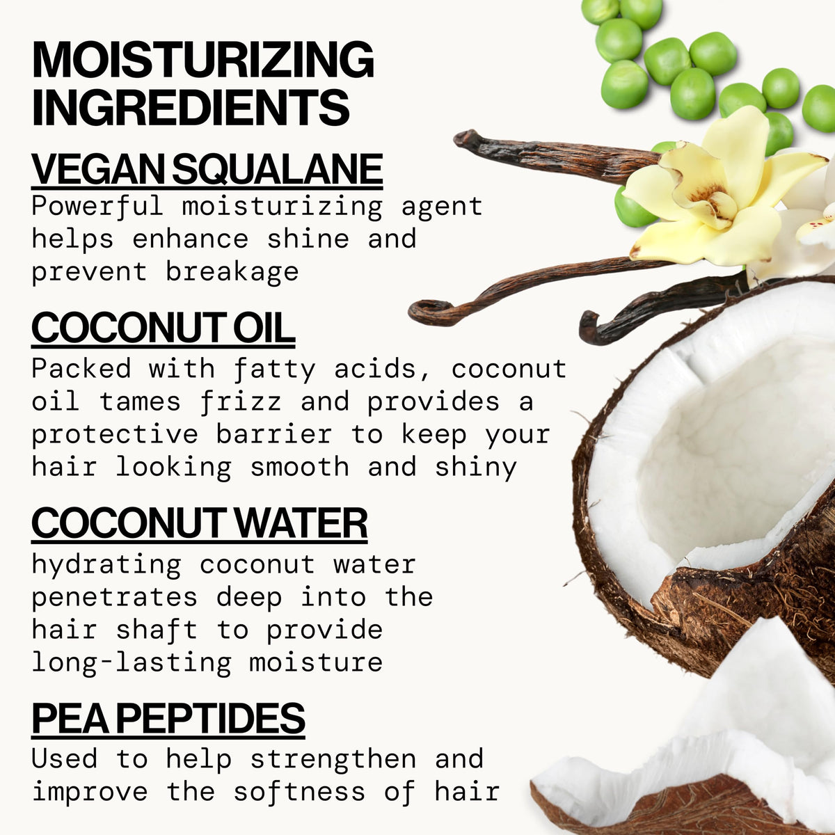 Pacifica Coconut Vanilla Moisturizing Foam Shampoo - Hydrating Foaming Shampoo for Dry, Dull or Damaged Hair, Lightweight Lather, Sulfate-Free Clean
