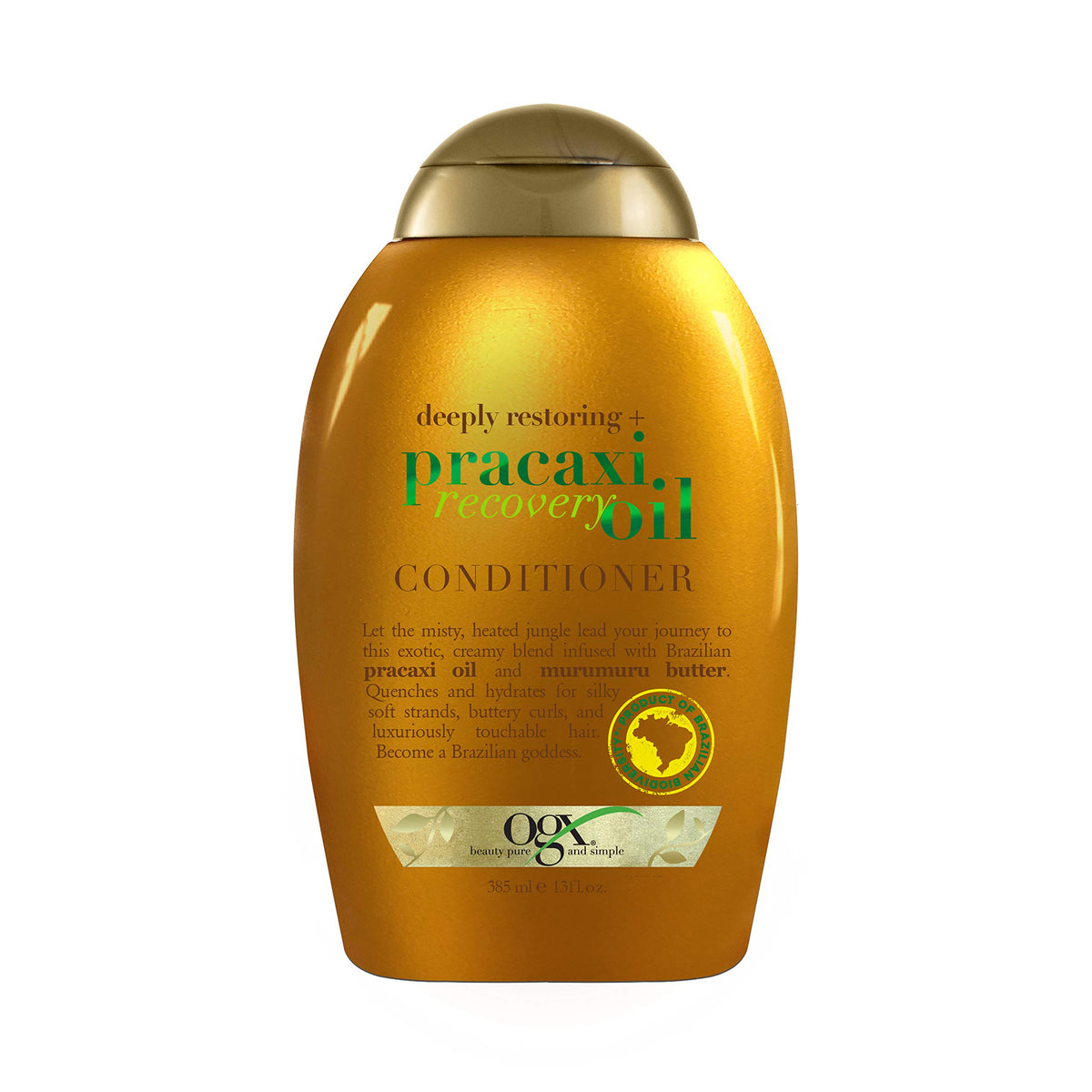 OGX Deeply Restoring + Pracaxi Recovery Oil AntiFrizz Conditioner with Murumuru Butter to Intensely Hydrate Curly Wavy Hair SulfateFree Surfactants