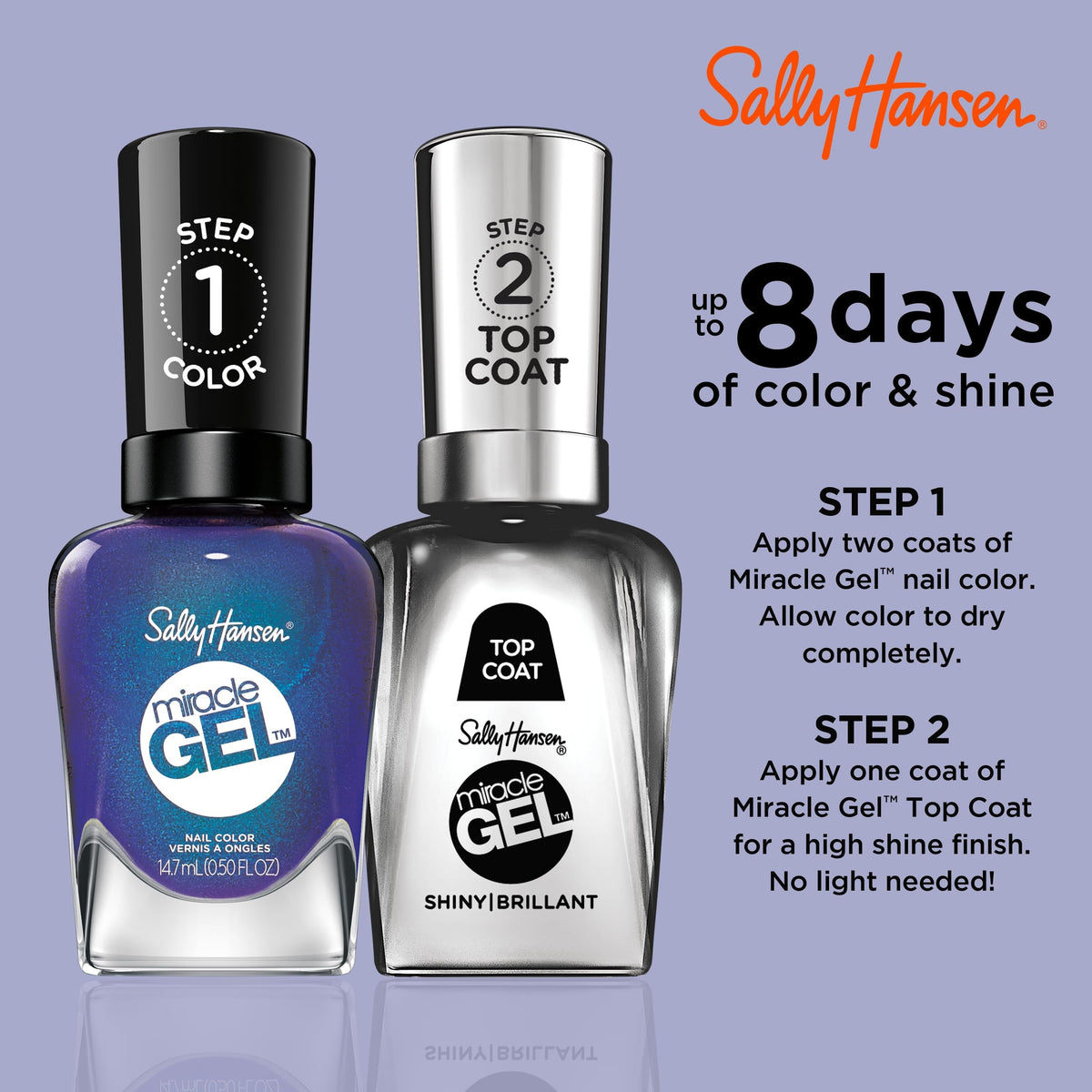 Sally Hansen Miracle Gel Salon Quality Nail Polish | Gel-Like Formula, Two-Step System, No UV Light Needed, Long Lasting | Opaque, Glossy | 573 Beauty & Personal Care Sally Hansen
