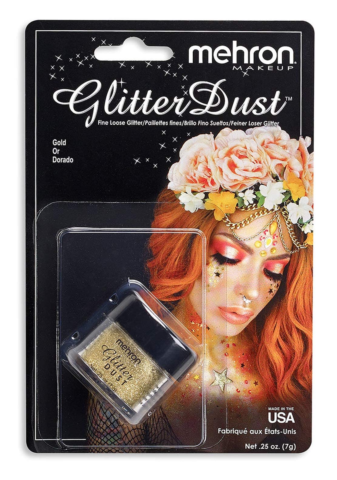 Mehron Makeup Paradise Glitter FX | Professional Cosmetic for Makeup & Art | Vibrant & Shimmering Loose Glitter .25 oz (7 g) (Gold) Beauty & Personal Care Mehron