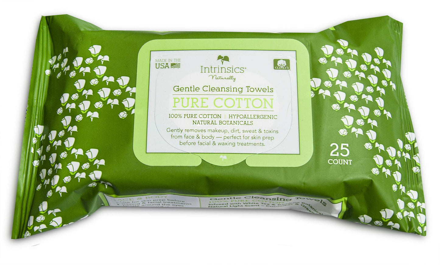 Intrinsics Intrinsics gentle cleansing towel - 8.5" x 6", 100% naturelle cotton - 25 count Beauty & Personal Care Intrinsics